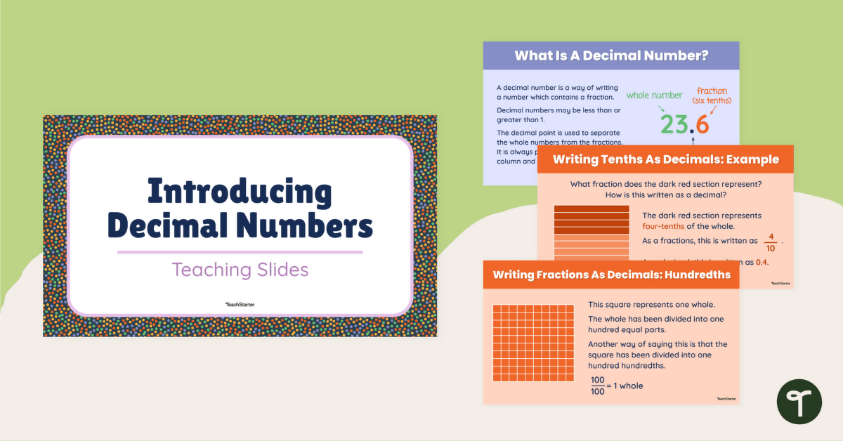 Introducing Decimal Numbers Teaching Slides teaching resource