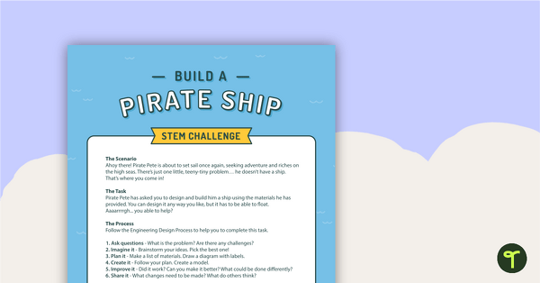 去建立海盗船茎挑战 - 早期教学资源
