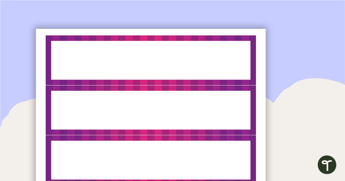 Purple Stripes - Tray Labels teaching resource