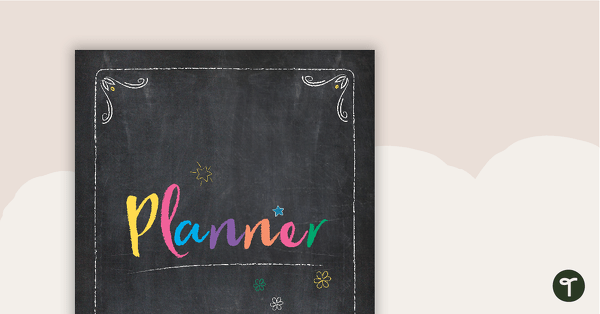 Go to Chalkboard Printable Teacher Planner - Cover Page teaching resource