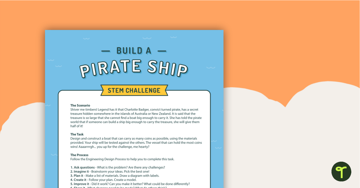 Build a Pirate Ship STEM Challenge - Upper Years teaching resource