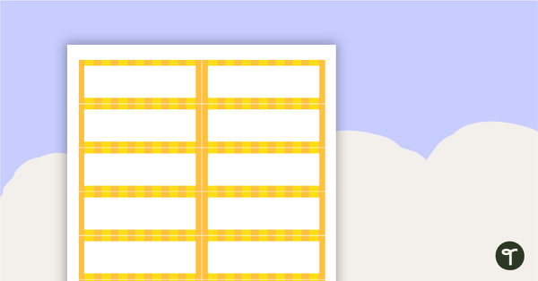 预览图像的桌子e Tags - Yellow Stripes - teaching resource