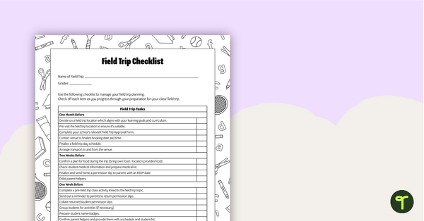 Preview image for Field Trip Checklist - teaching resource