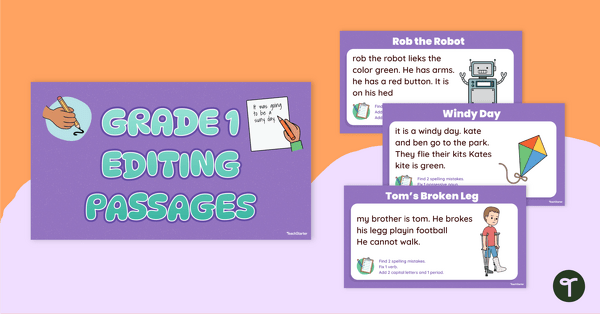 Go to Editing Passages PowerPoint - Grade 1 teaching resource