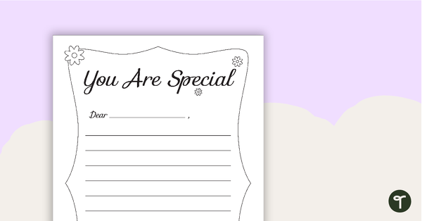 Image of You Are Special Letter Template