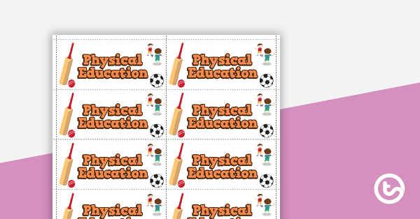 Book Labels - Physical Education teaching resource