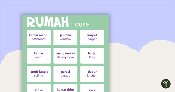 Preview image for House - Indonesian Language Poster - teaching resource