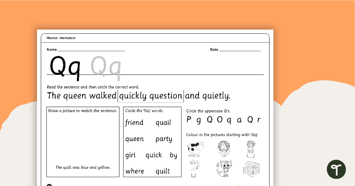 Letter Qq - Alphabet Worksheet teaching resource