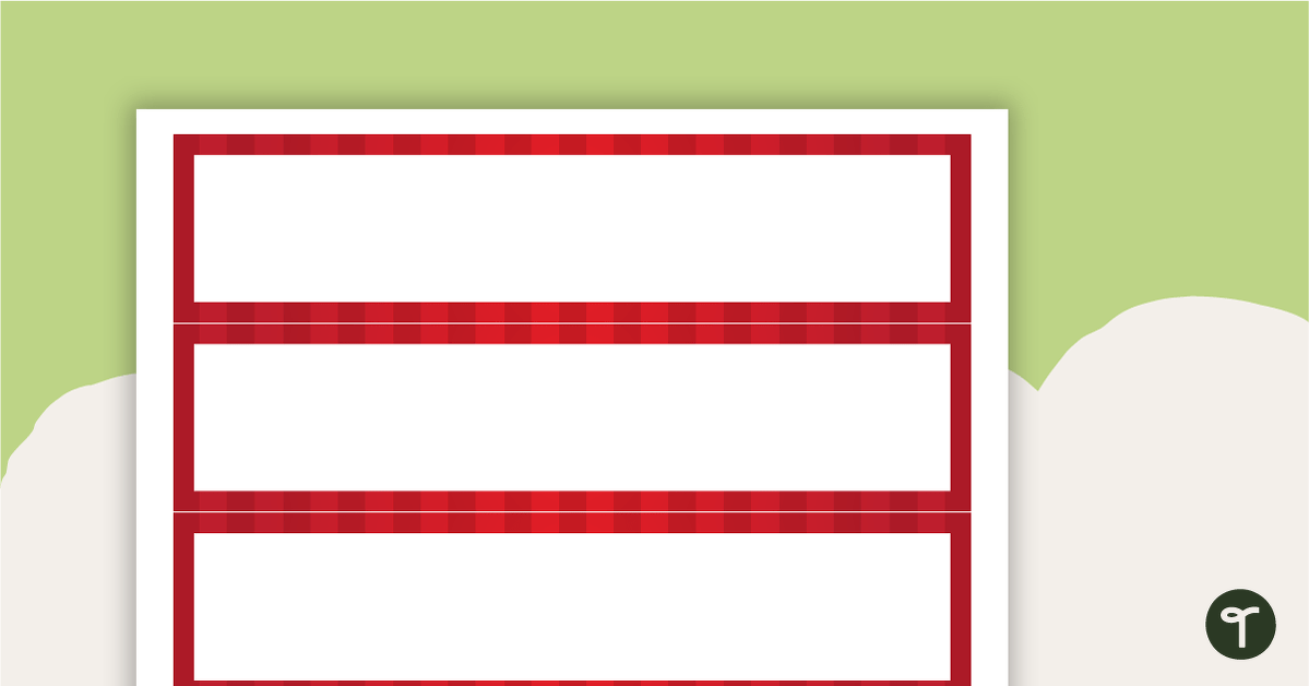 Red Stripes - Tray Labels teaching resource