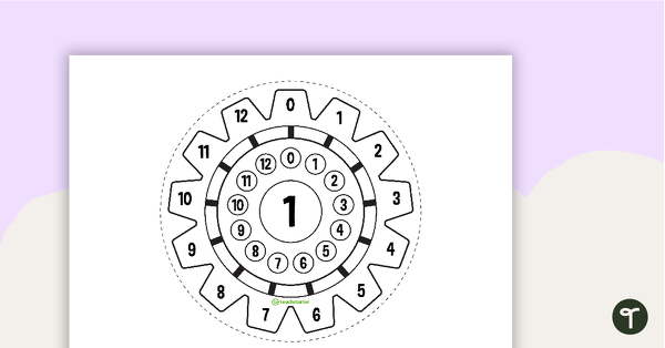 Preview image for Multiplication Gears - Multiplication Facts of 1 Poster - teaching resource