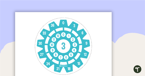 Preview image for Multiplication Gears - Multiplication Facts of 3 Poster - teaching resource