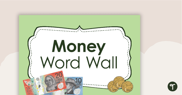 Australian Money Word Wall Vocabulary teaching resource