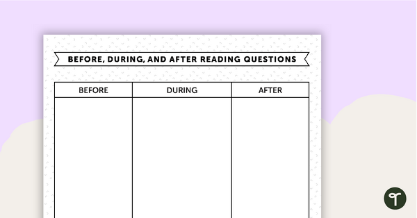 Image of Before, During, and After Reading Worksheet