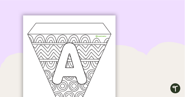 Mindfulness Coloring - Letter and Number Pennant Banners teaching resource