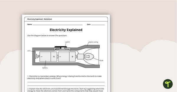 Electricity Explained Worksheet teaching resource