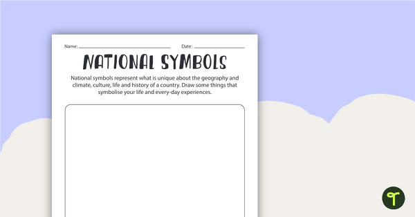 Preview image for National Symbols Worksheet - teaching resource