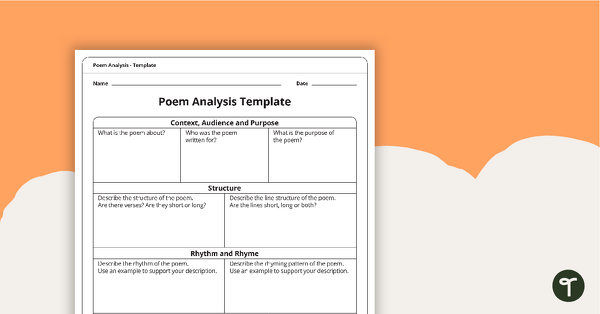 Image of Poetry Analysis Template