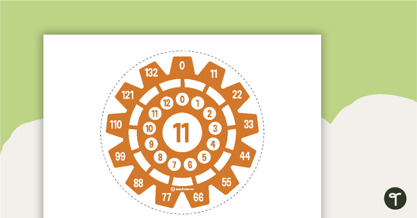 Preview image for Multiplication Gears - Multiplication Facts of 11 Poster - teaching resource