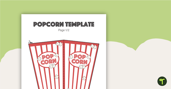 3D Popcorn Box Template teaching resource