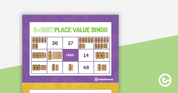 Two-Digit Place Value Bingo Game (Digits and Craft Sticks) teaching resource
