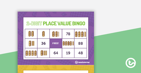 Go to Two-Digit Place Value Bingo Game (Digits and Craft Sticks) teaching resource