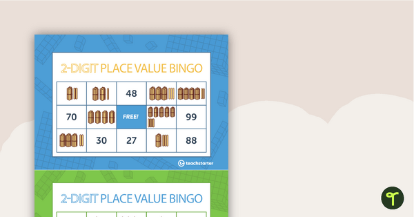 Two-Digit Place Value Bingo Game (Digits and Craft Sticks) teaching resource