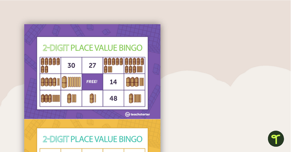 Two-Digit Place Value Bingo Game (Digits and Craft Sticks) teaching resource