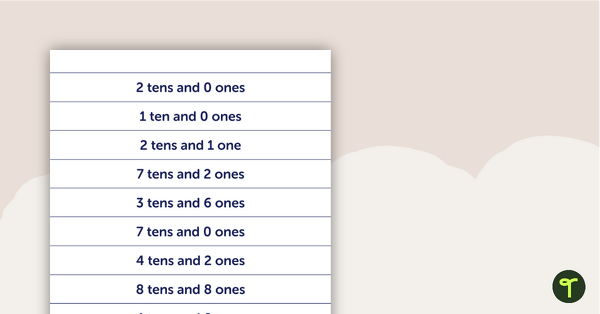 Two-Digit Place Value Bingo Game (Digits and Craft Sticks) teaching resource