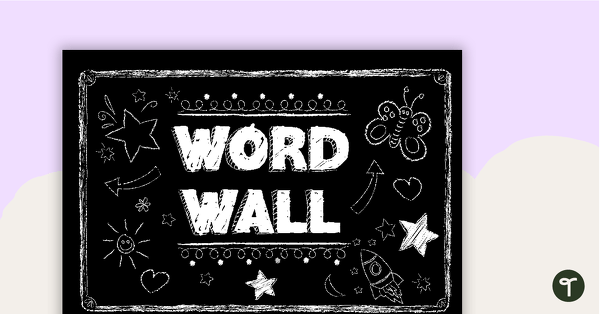 Go to Funky Chalkboard BW - Word Wall Template teaching resource