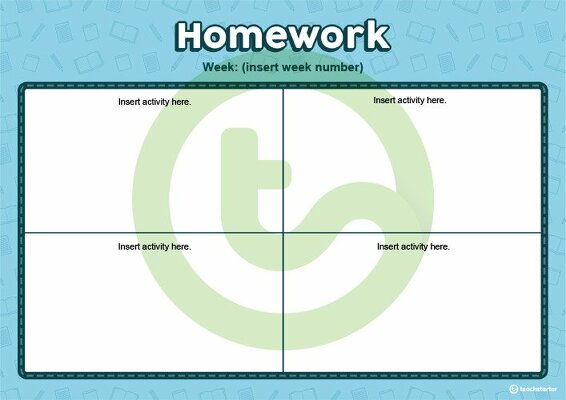 Homework Activities Matrix - Year 5 teaching resource