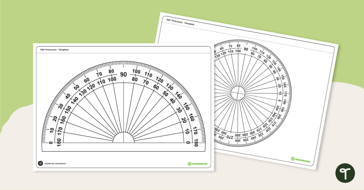 Printable Protractor Templates | Teach Starter