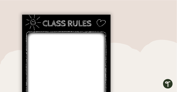Funky Chalkboard BW - Class Rules teaching resource