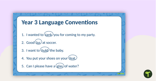 NAPLAN - Language Conventions - Spelling PowerPoint (Year 3) teaching resource
