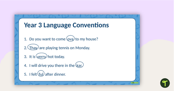 NAPLAN - Language Conventions - Spelling PowerPoint (Year 3) teaching resource