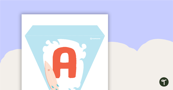 Surf's Up - Letters and Number Bunting teaching resource
