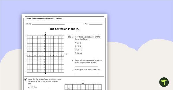 Go to Location and Transformation Worksheets - Year 6 teaching resource