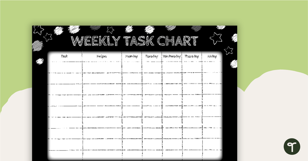Go to Funky Chalkboard BW - Weekly Task Chart teaching resource