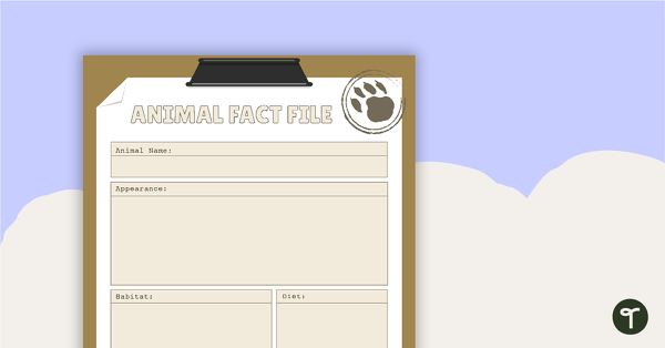 Animal Fact File Worksheet teaching resource