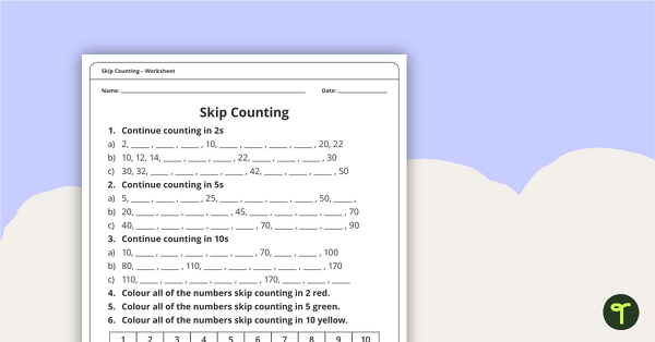 Go to Skip Counting Worksheet teaching resource