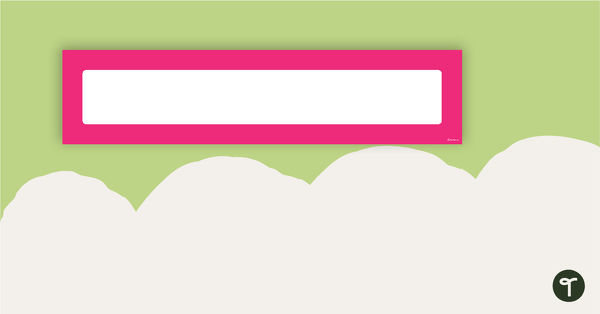 Preview image for Plain Pink - Display Banner - teaching resource