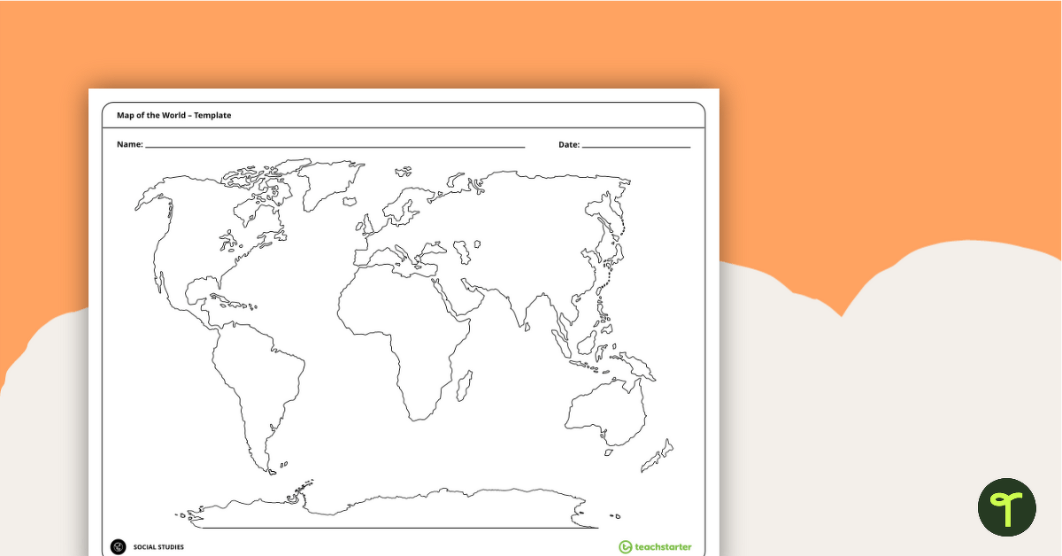 blank map of the world continents and oceans