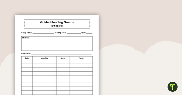 Guided Reading Groups - Text Tracker teaching resource