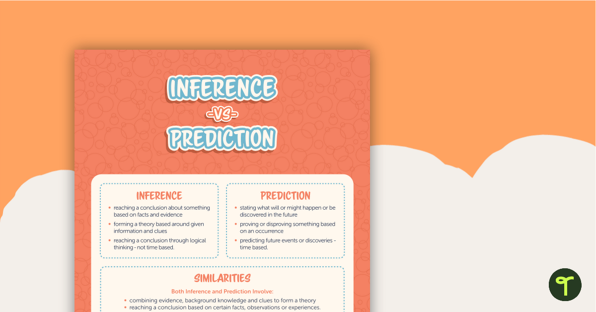 Inference vs Prediction Poster teaching resource