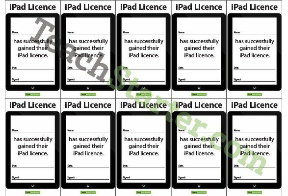 iPad Licence teaching resource