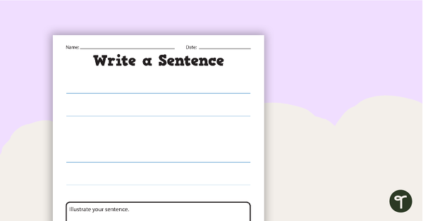 Go to Write A Sentence Worksheet teaching resource