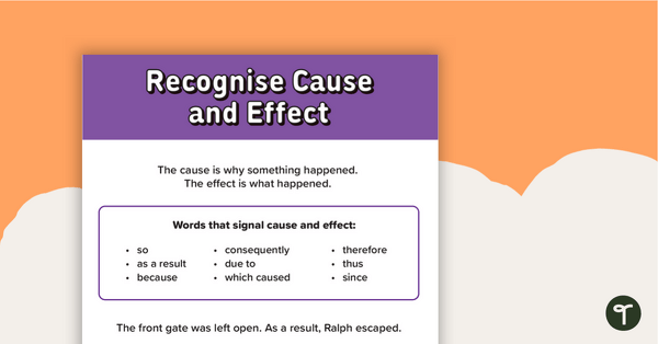 Go to Recognise Cause and Effect Poster teaching resource