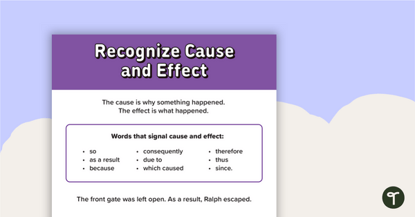 Go to Recognize Cause and Effect Poster teaching resource