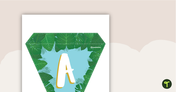 Lush Leaves Blue - Letters and Numbers Bunting teaching resource