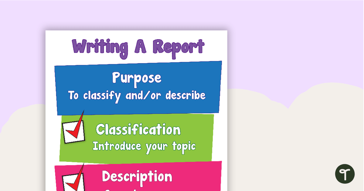 Writing A Report Poster teaching resource
