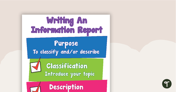 Go to Writing An Information Report Poster teaching resource